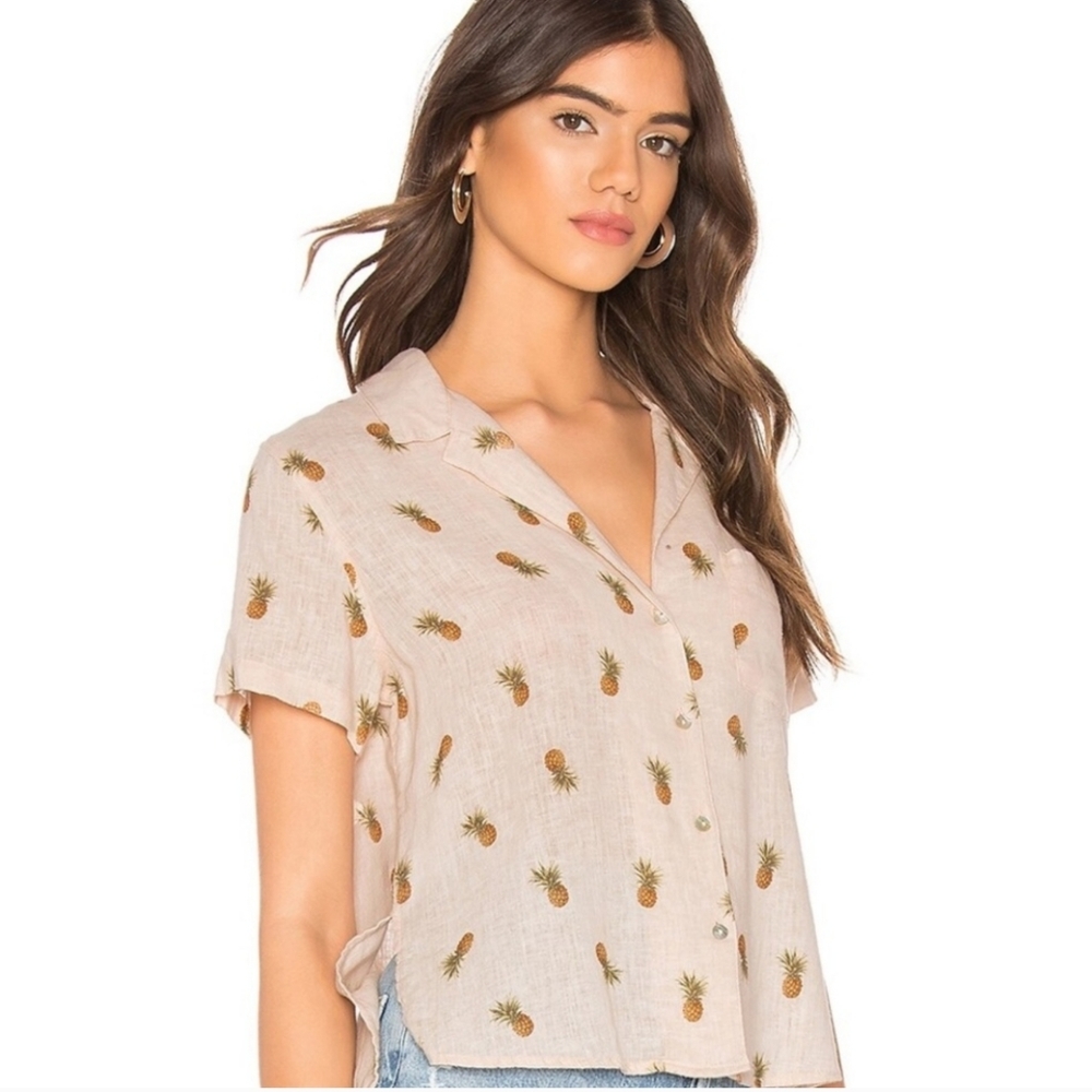 Rails Cream Pineapple Print Top